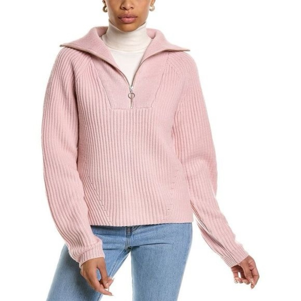 Joie Light Pink Ribbed Cowl Neck Sweater
